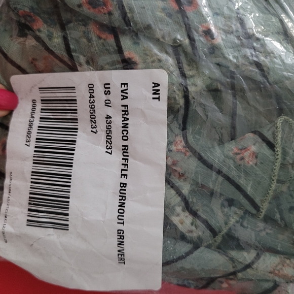 NWT Eva Franco burnout ruffled tiered lined midi - Picture 3 of 8